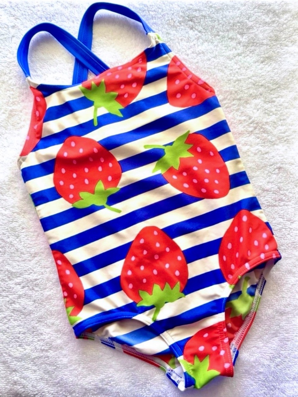 Mini Boden Strawberry One-Piece Swimsuit Size 110 (4-5 Years)